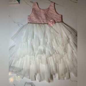 American Princess Pink Lace and White Tulle Dress